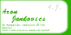 aron jankovics business card